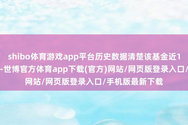 shibo体育游戏app平台历史数据清楚该基金近1个月高潮1.69%-世博官方体育app下载(官方)网站/网页版登录入口/手机版最新下载