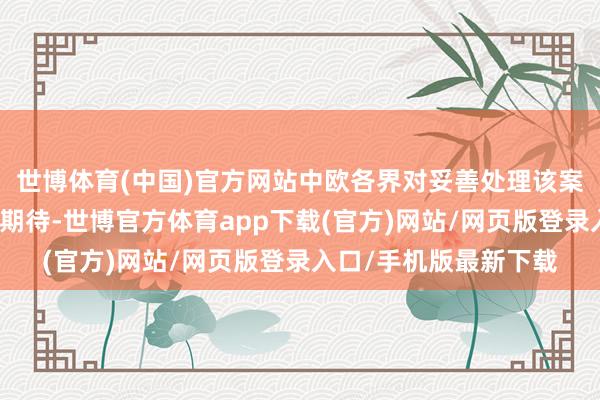 世博体育(中国)官方网站中欧各界对妥善处理该案皆有激烈呼声和很高期待-世博官方体育app下载(官方)网站/网页版登录入口/手机版最新下载