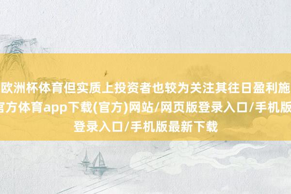 欧洲杯体育但实质上投资者也较为关注其往日盈利施展-世博官方体育app下载(官方)网站/网页版登录入口/手机版最新下载