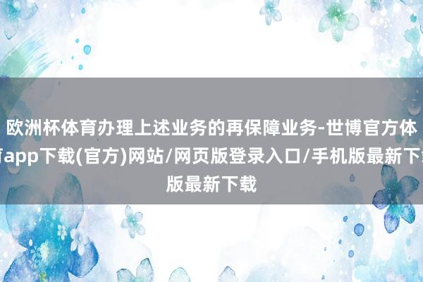 欧洲杯体育办理上述业务的再保障业务-世博官方体育app下载(官方)网站/网页版登录入口/手机版最新下载