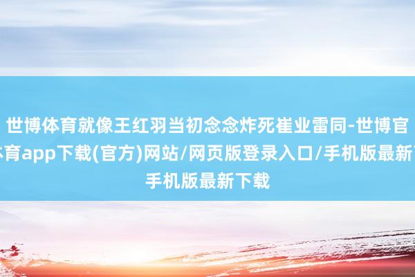 世博体育就像王红羽当初念念炸死崔业雷同-世博官方体育app下载(官方)网站/网页版登录入口/手机版最新下载