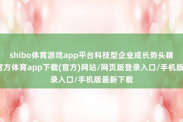 shibo体育游戏app平台科技型企业成长势头精采-世博官方体育app下载(官方)网站/网页版登录入口/手机版最新下载