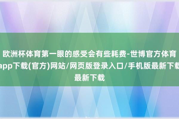 欧洲杯体育第一眼的感受会有些耗费-世博官方体育app下载(官方)网站/网页版登录入口/手机版最新下载