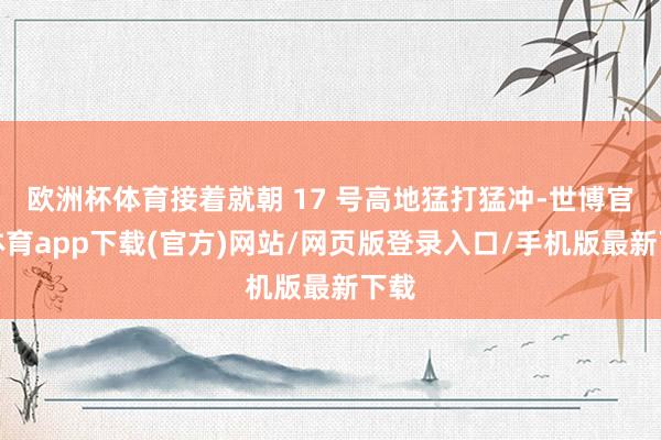 欧洲杯体育接着就朝 17 号高地猛打猛冲-世博官方体育app下载(官方)网站/网页版登录入口/手机版最新下载