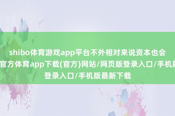 shibo体育游戏app平台不外相对来说资本也会更高-世博官方体育app下载(官方)网站/网页版登录入口/手机版最新下载
