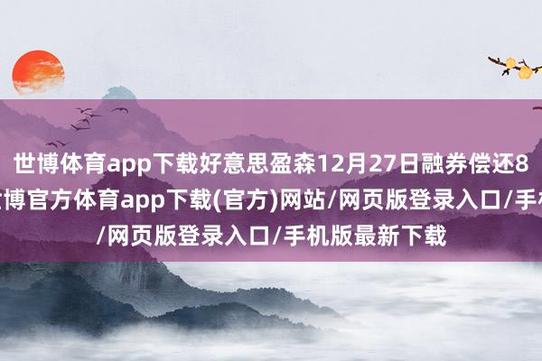 世博体育app下载好意思盈森12月27日融券偿还8600.00股-世博官方体育app下载(官方)网站/网页版登录入口/手机版最新下载