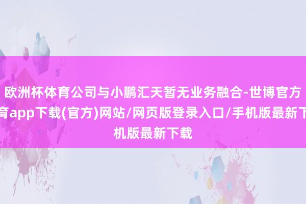 欧洲杯体育公司与小鹏汇天暂无业务融合-世博官方体育app下载(官方)网站/网页版登录入口/手机版最新下载