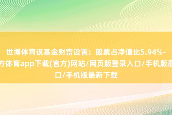 世博体育该基金财富设置：股票占净值比5.94%-世博官方体育app下载(官方)网站/网页版登录入口/手机版最新下载