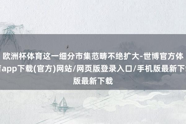 欧洲杯体育这一细分市集范畴不绝扩大-世博官方体育app下载(官方)网站/网页版登录入口/手机版最新下载