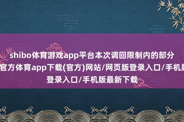 shibo体育游戏app平台本次调回限制内的部分车辆-世博官方体育app下载(官方)网站/网页版登录入口/手机版最新下载