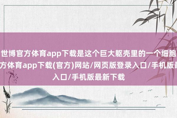 世博官方体育app下载是这个巨大躯壳里的一个细胞-世博官方体育app下载(官方)网站/网页版登录入口/手机版最新下载
