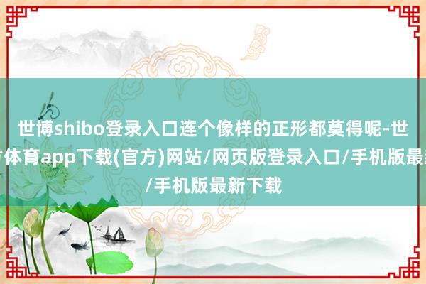 世博shibo登录入口连个像样的正形都莫得呢-世博官方体育app下载(官方)网站/网页版登录入口/手机版最新下载