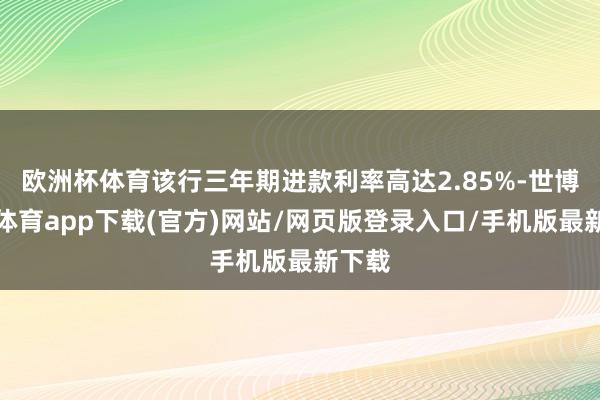 欧洲杯体育该行三年期进款利率高达2.85%-世博官方体育app下载(官方)网站/网页版登录入口/手机版最新下载
