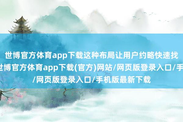 世博官方体育app下载这种布局让用户约略快速找到所需信息-世博官方体育app下载(官方)网站/网页版登录入口/手机版最新下载