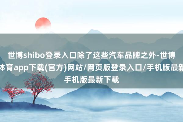 世博shibo登录入口除了这些汽车品牌之外-世博官方体育app下载(官方)网站/网页版登录入口/手机版最新下载