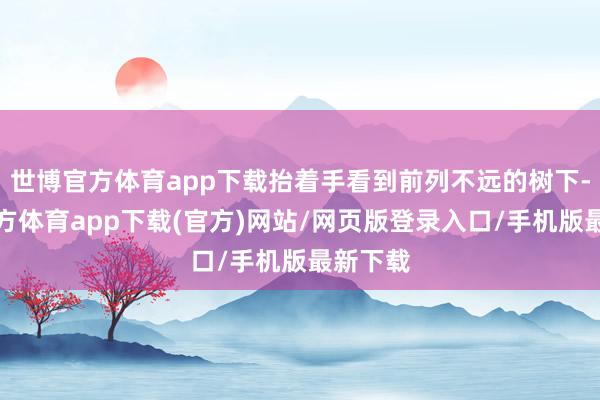 世博官方体育app下载抬着手看到前列不远的树下-世博官方体育app下载(官方)网站/网页版登录入口/手机版最新下载